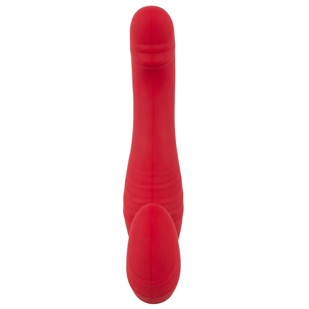 Triple Teaser Rechargeable Strapless Vibrator with Remote Red
