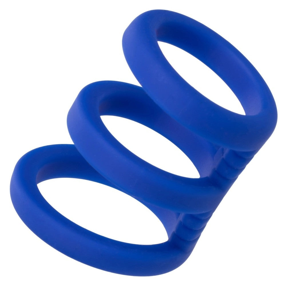 Triple penis ring made of silicone Admiral Triple Cock Cage blue