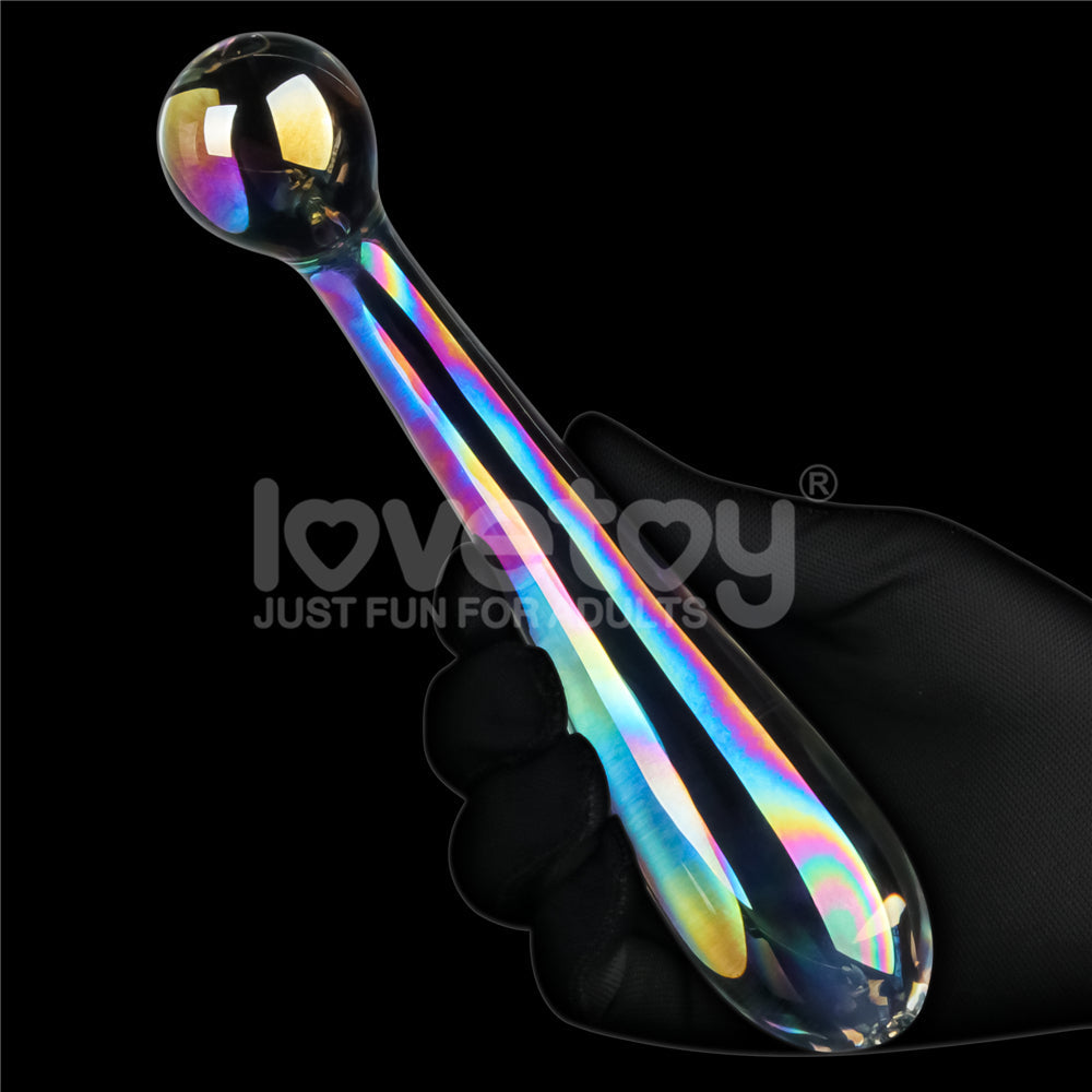 Twilight Gleam Alluring Arc Glass Dildo