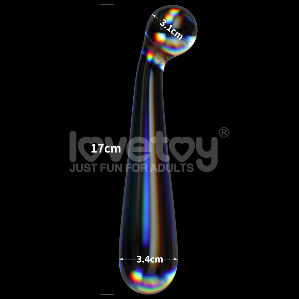Twilight Gleam Alluring Arc Glass Dildo