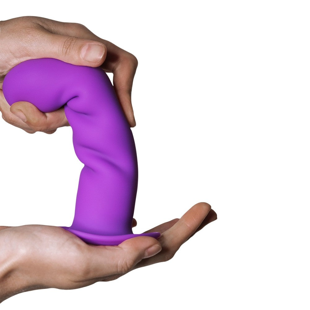 Two-layer thermosetting silicone dildo with Hitsens 3 relief purple