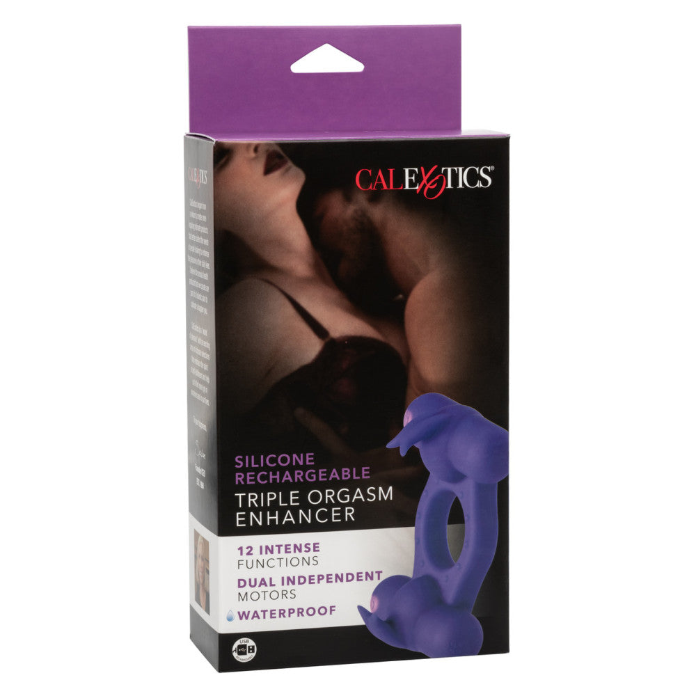 Vibrating Cock Ring with Two Stimulators Triple Orgasm Enhancer