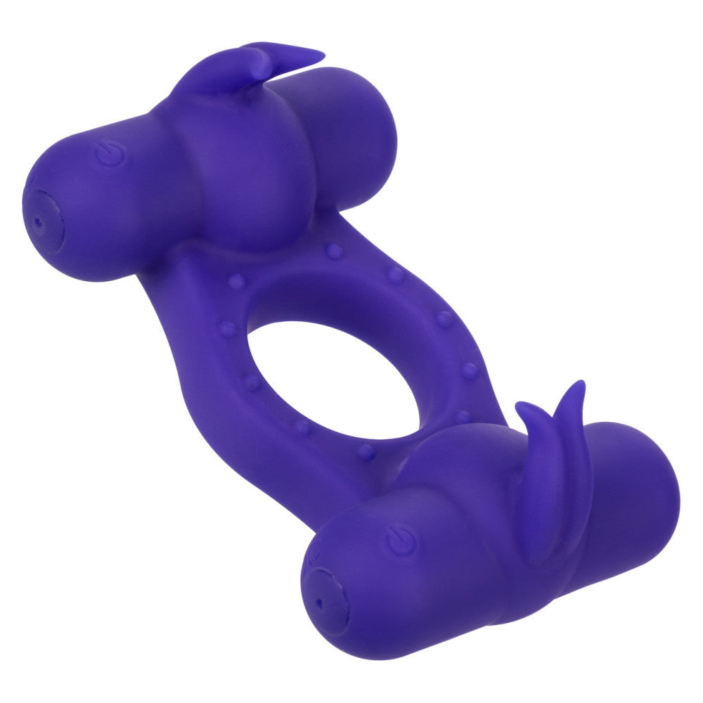 Vibrating Cock Ring with Two Stimulators Triple Orgasm Enhancer