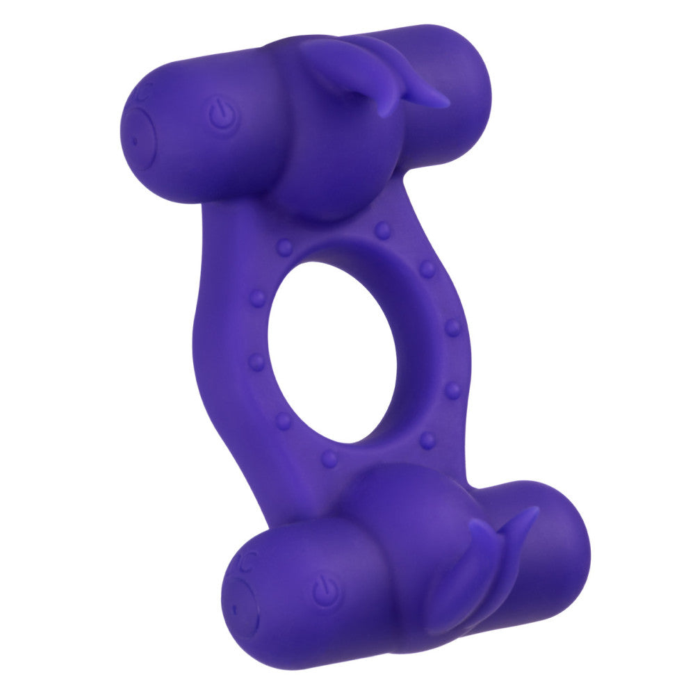 Vibrating Cock Ring with Two Stimulators Triple Orgasm Enhancer