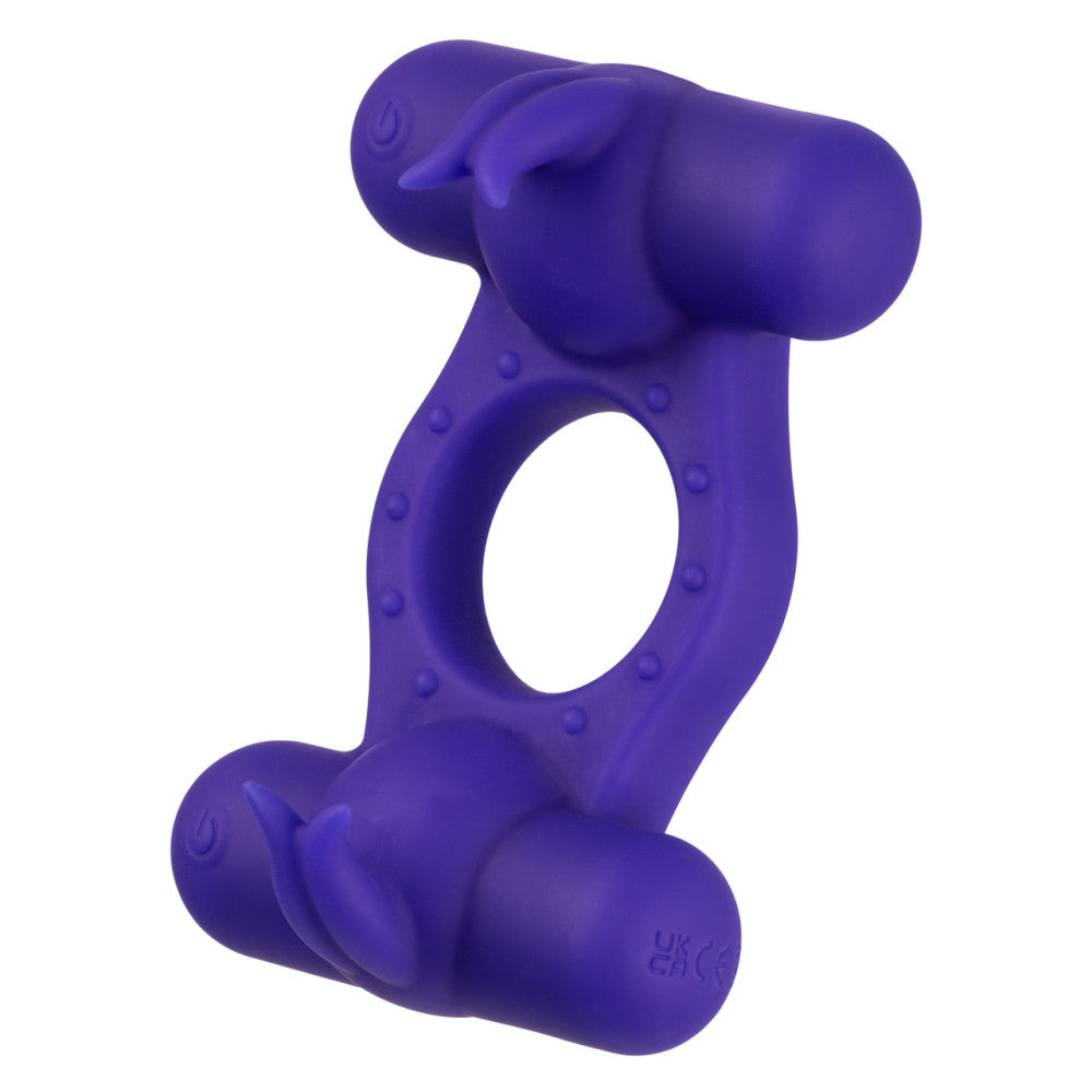 Vibrating Cock Ring with Two Stimulators Triple Orgasm Enhancer