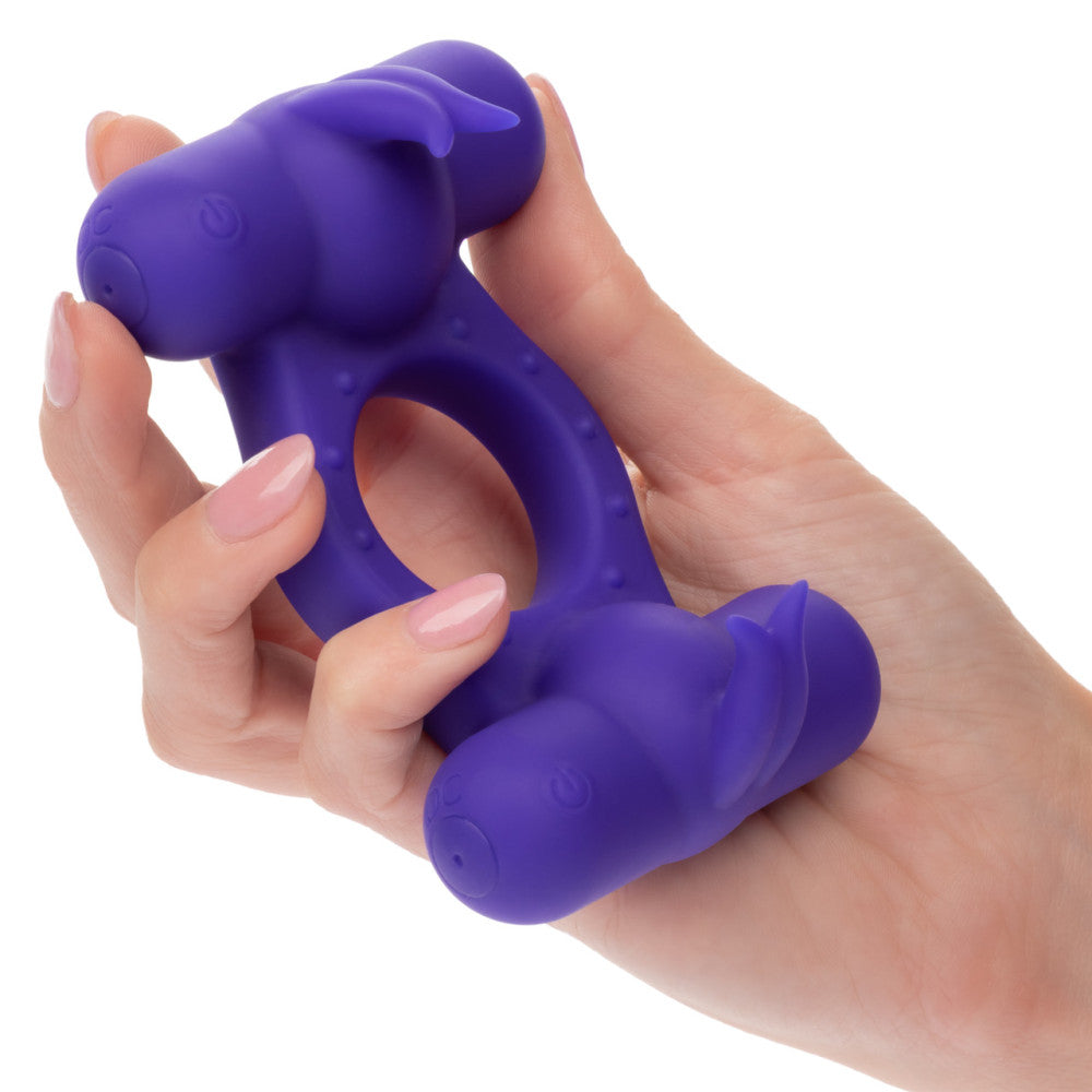 Vibrating Cock Ring with Two Stimulators Triple Orgasm Enhancer