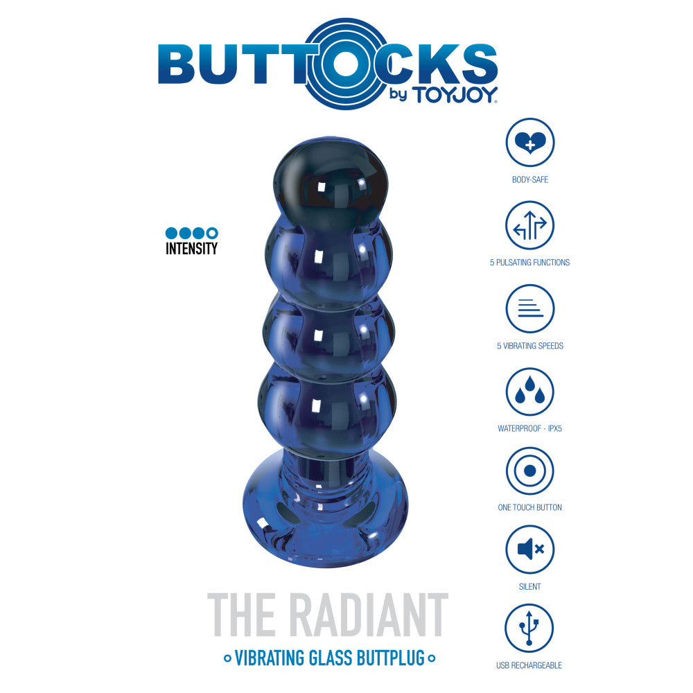 Vibrating Glass Butt Plug The Radiant