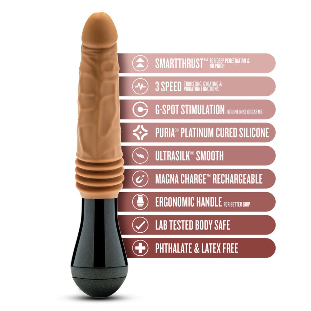 Vibrating Spinning and Thrusting Realistic Silicone Dr. Arthur Mocha