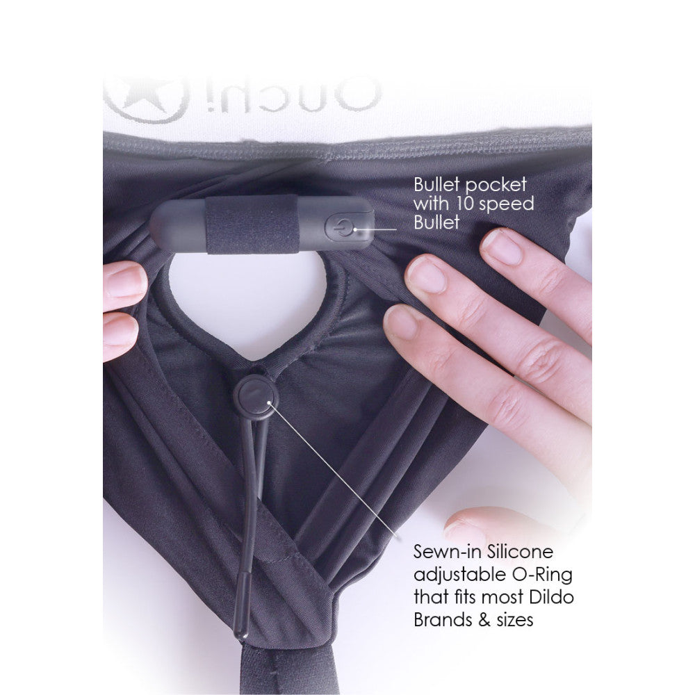 Vibrating Strap-On Boxers Ouch! black size M/L