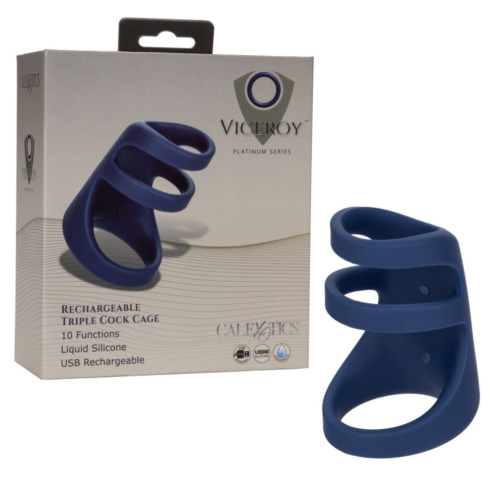 Vibrating Triple Cock Cage Viceroy Triple Cock Cage