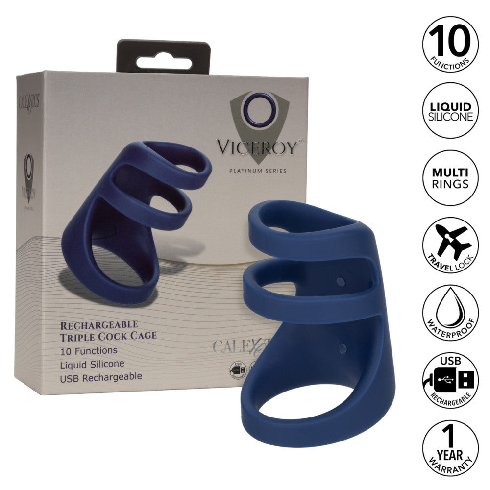 Vibrating Triple Cock Cage Viceroy Triple Cock Cage