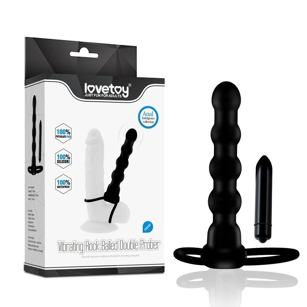 Vibrating anal dildo with Rock Balls grip