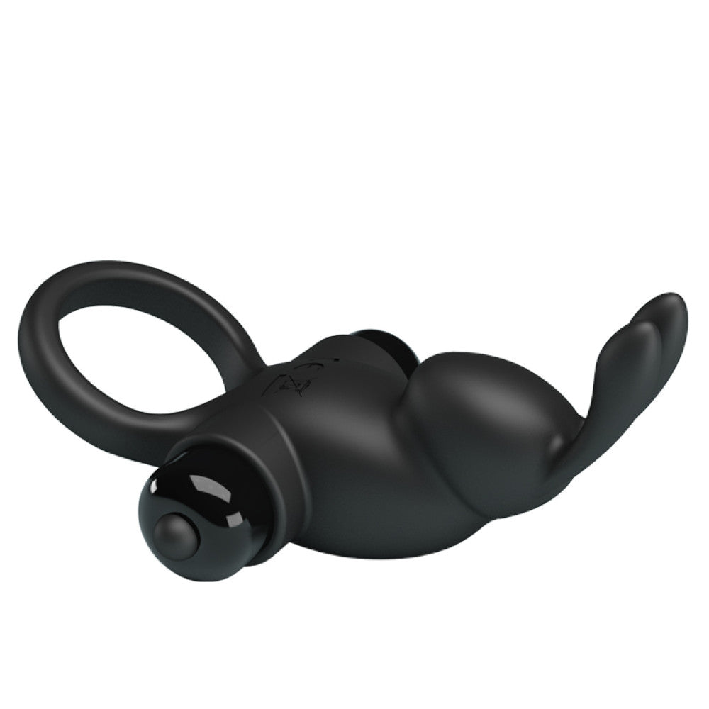 Vibrating cock ring made of silicone Ring I black