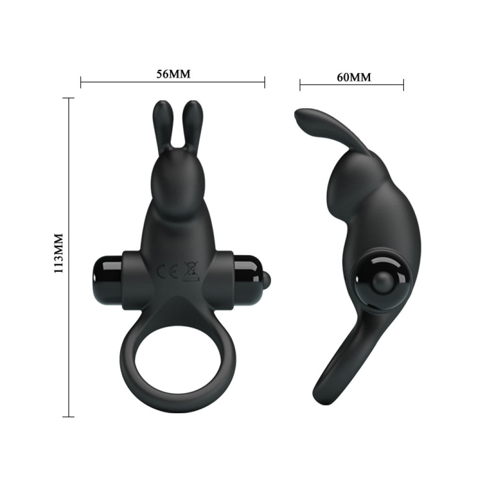 Vibrating cock ring made of silicone Ring I black