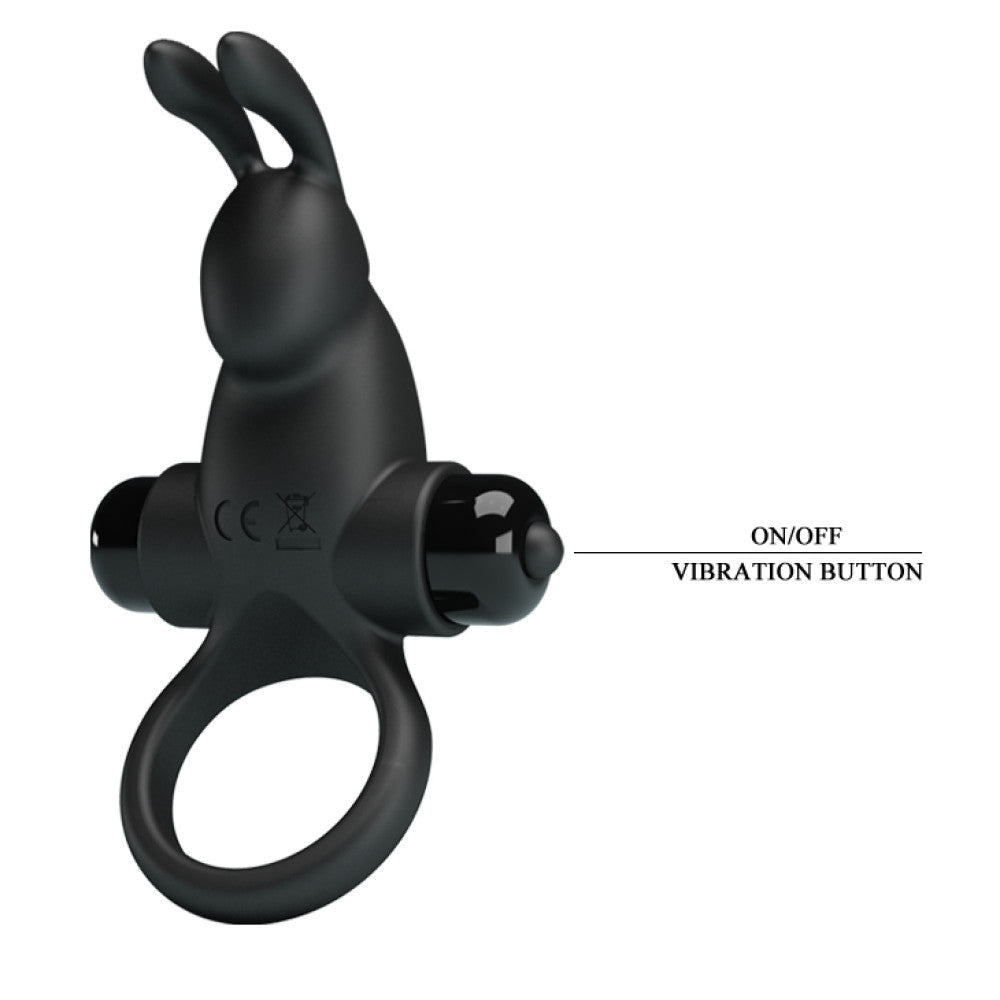 Vibrating cock ring made of silicone Ring I black