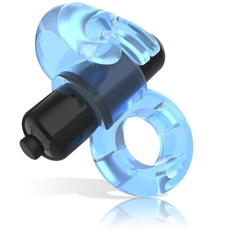 Vibrating cock ring with clitoris stimulator Fry blue