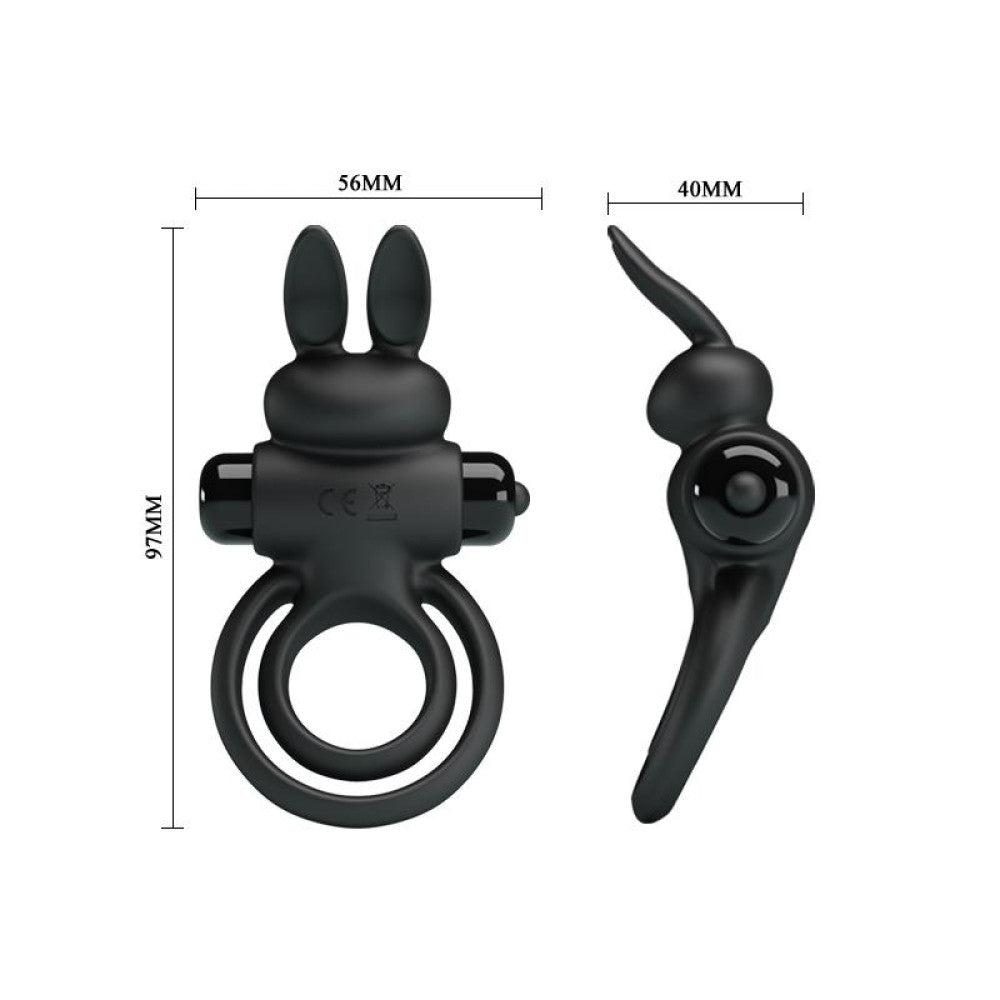 Vibrating double cock ring|silicone clitoris stimulator