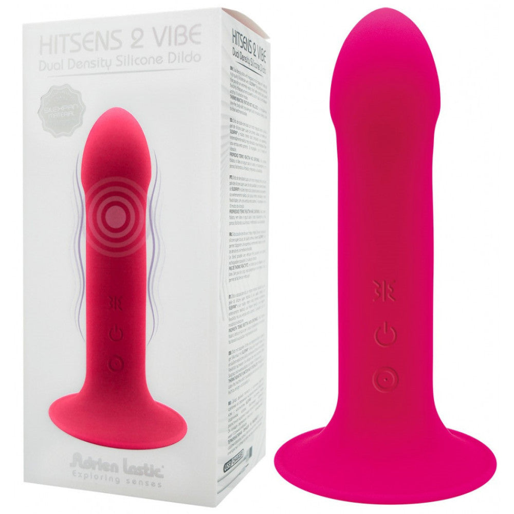 Vibrating double-layer silicone dildo Hitsens 2 Vibe pink