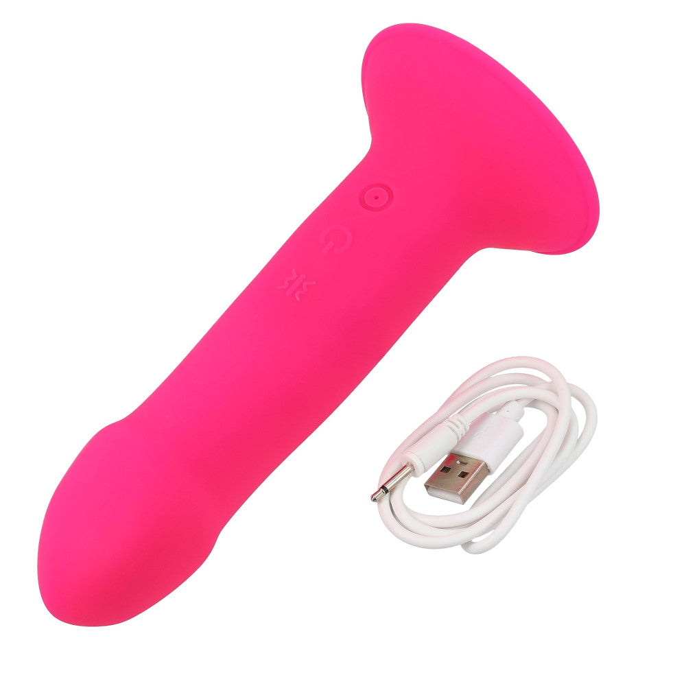 Vibrating double-layer silicone dildo Hitsens 2 Vibe pink