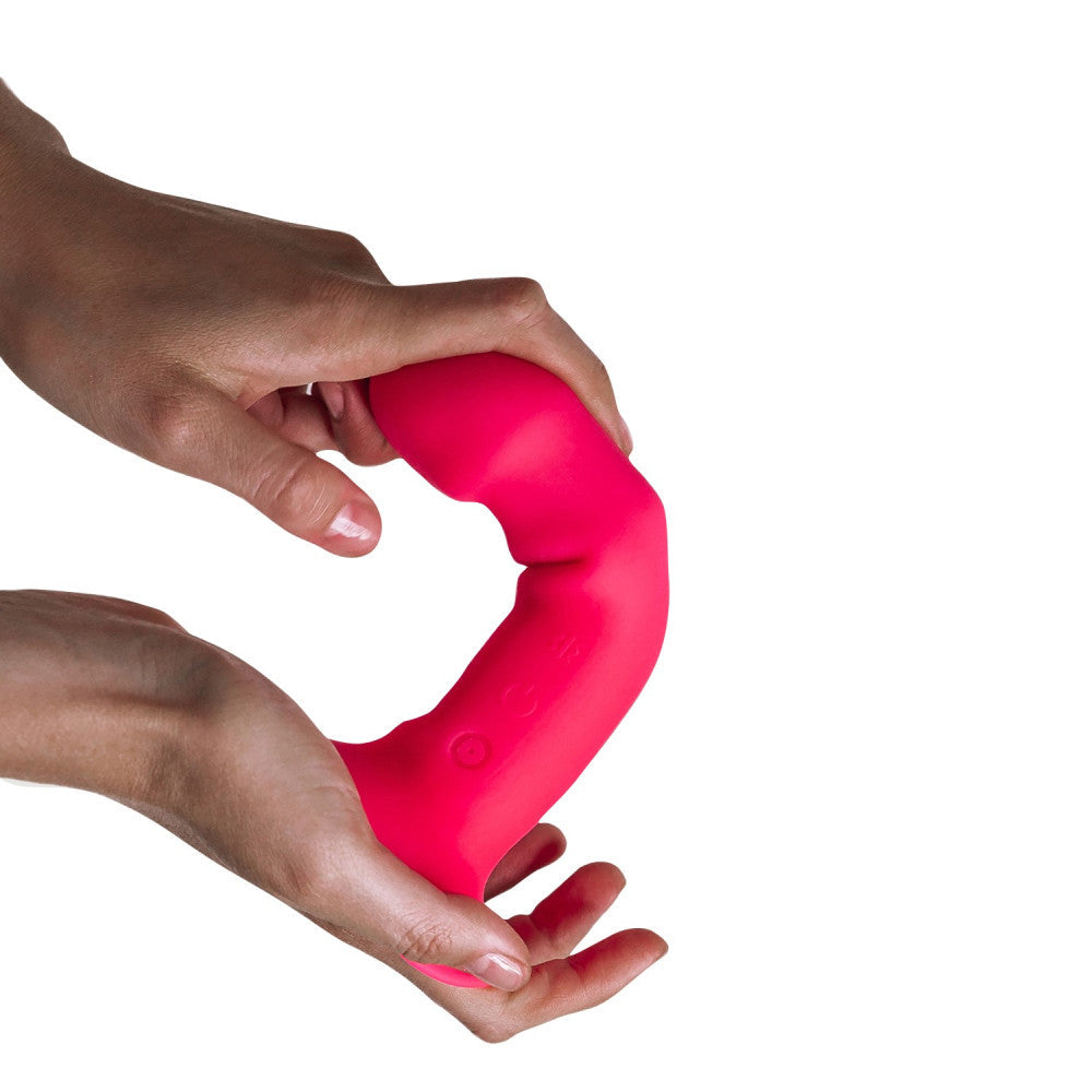 Vibrating double-layer silicone dildo Hitsens 2 Vibe pink