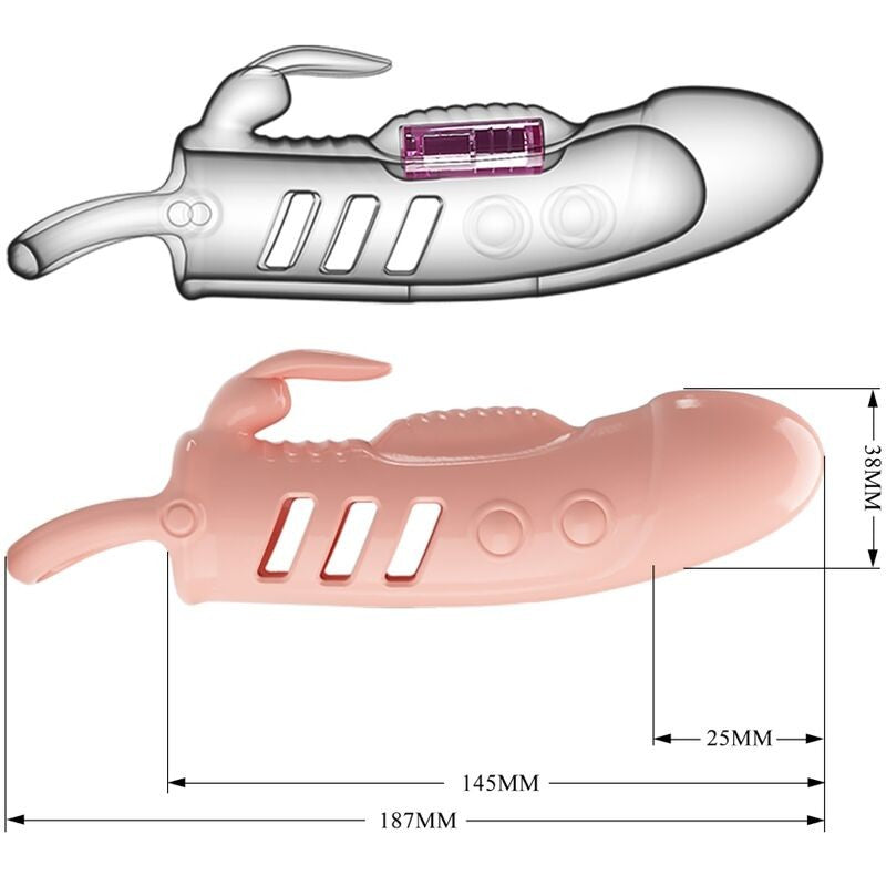 Vibrating penis extender with ears Sloane body