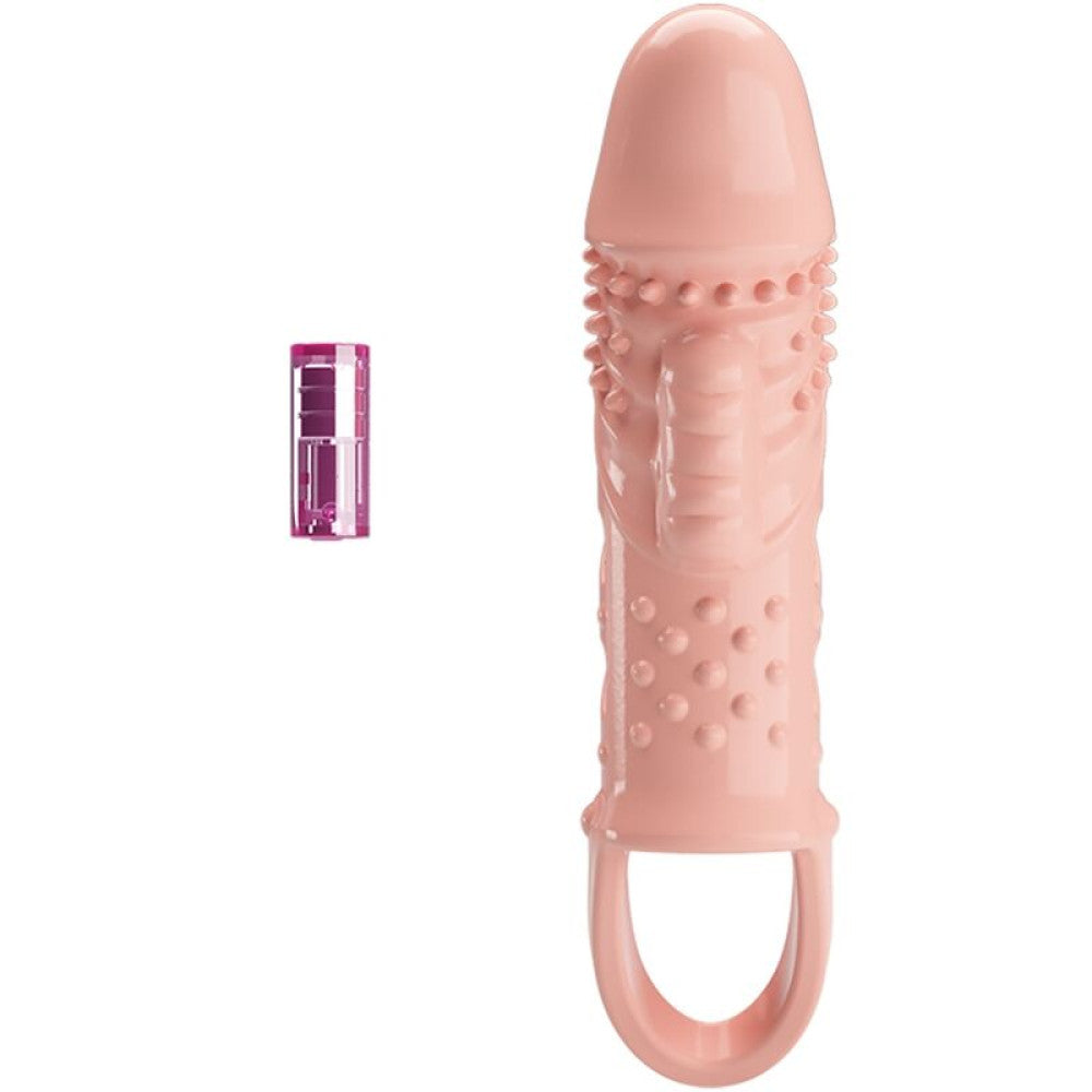 Vibrating penis extender with testicle ring Cecelia body