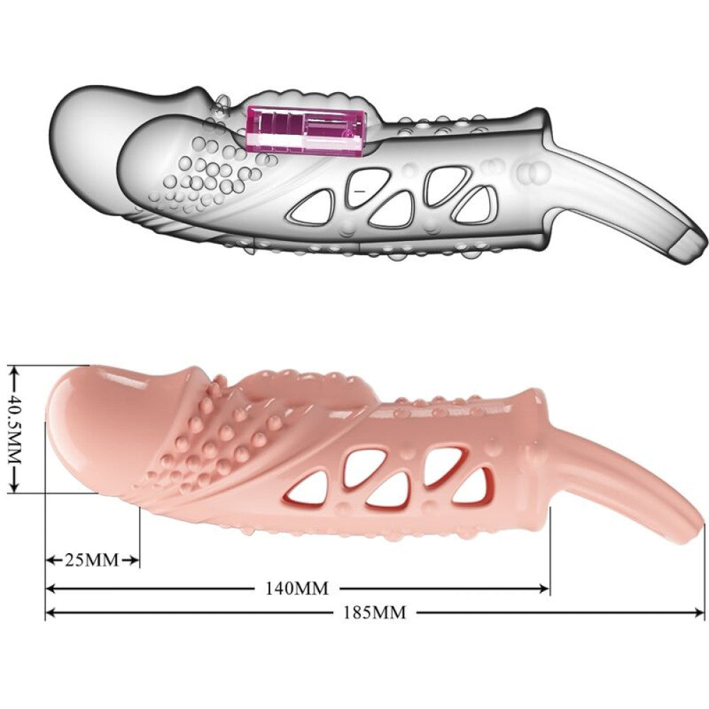 Vibrating penis extender with testicle ring Cecelia body