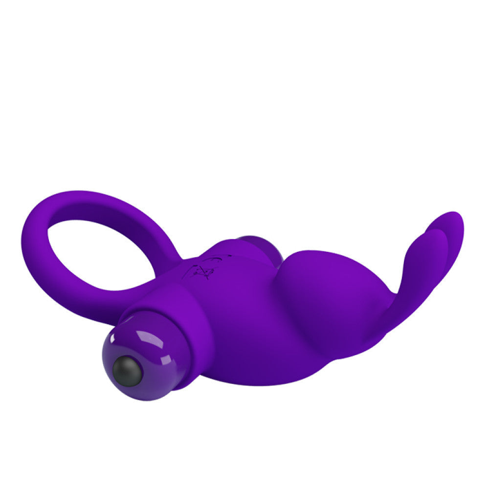 Vibrating penis ring made of silicone Ring I purple