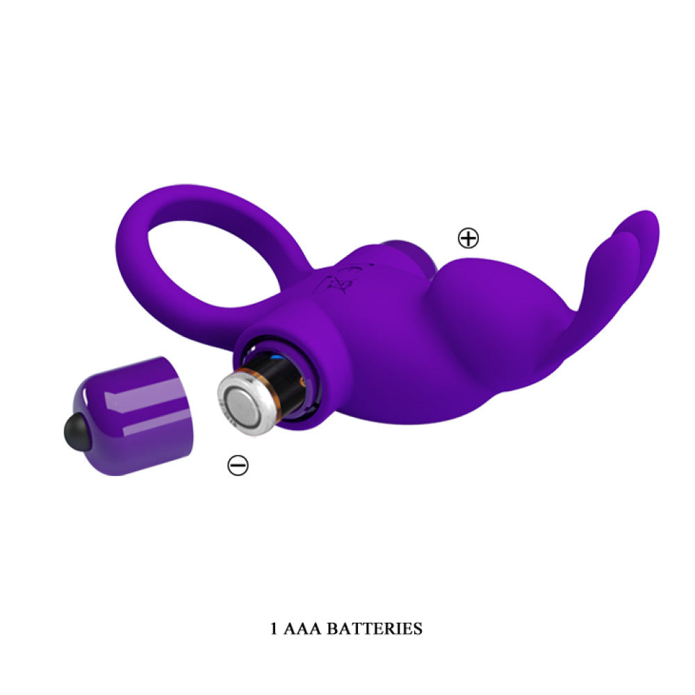 Vibrating penis ring made of silicone Ring I purple