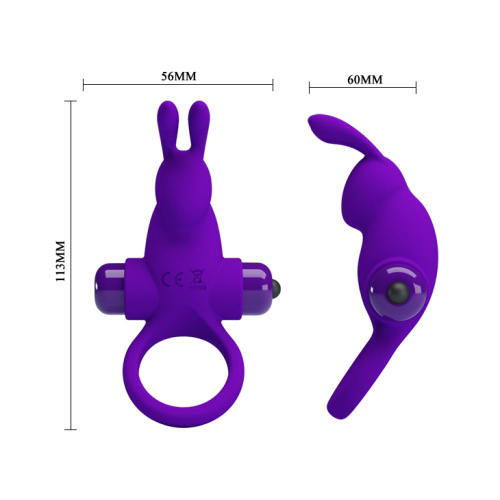 Vibrating penis ring made of silicone Ring I purple