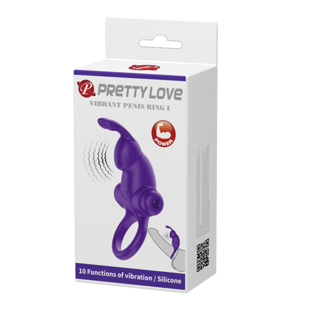 Vibrating penis ring made of silicone Ring I purple