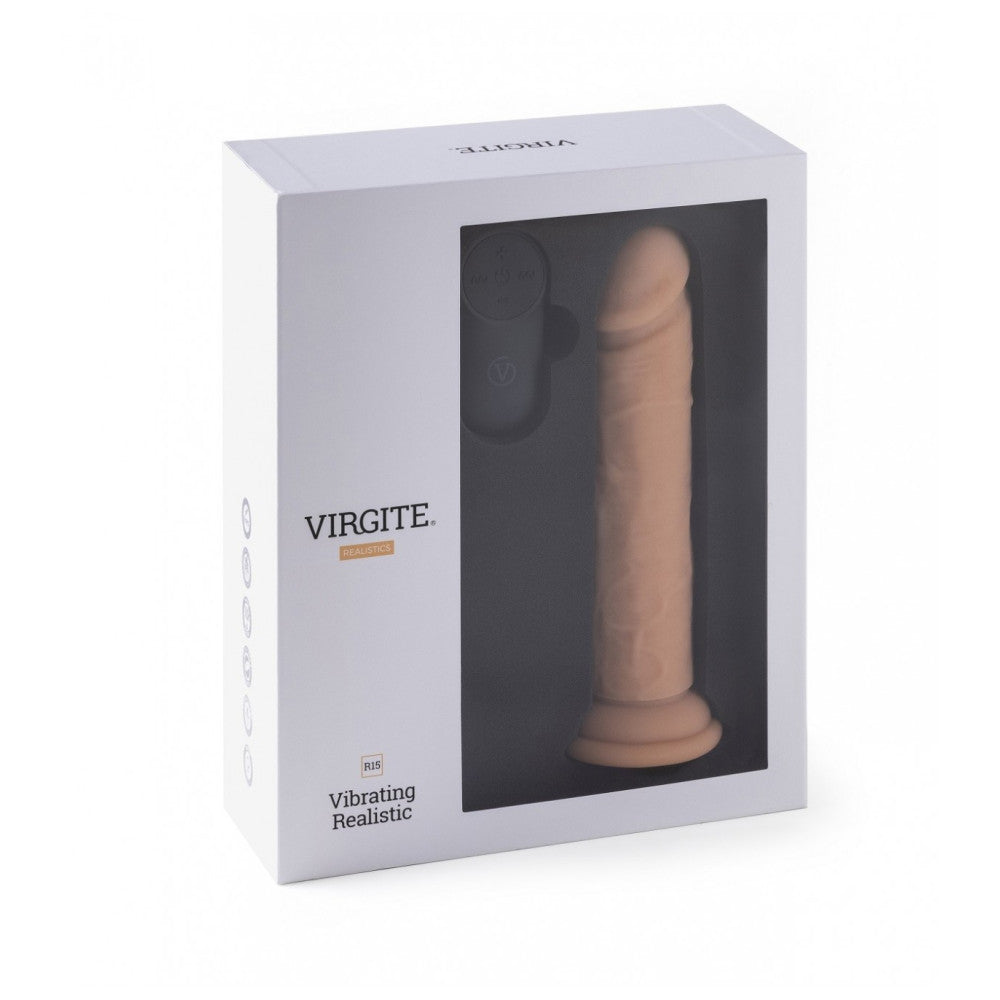 Vibrating silicone dildo with remote Virgite R15