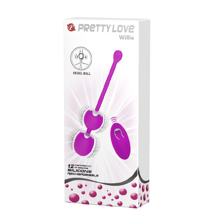 Vibrating vaginal balls with Willie wireless remote control