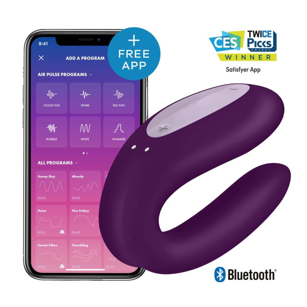 Vibrator for couples Satisfyer Double Joy purple with App