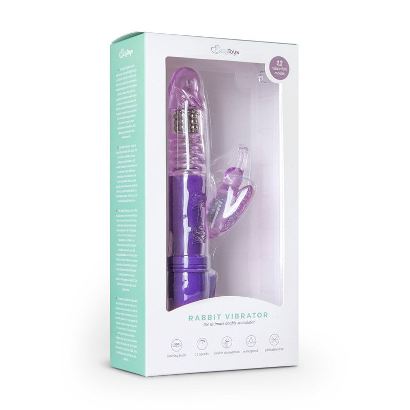 Vibrator with movable end "back and forth" Butterfly purple