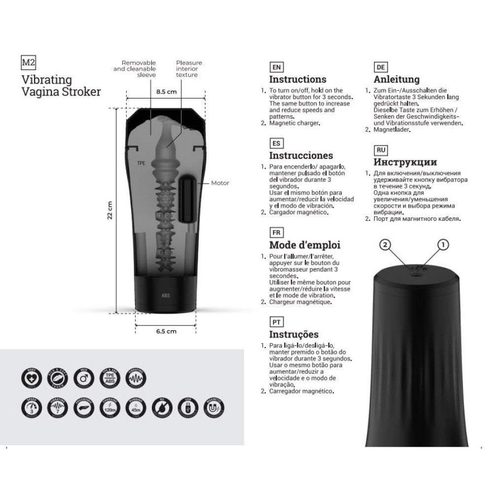 Virgite M2 Rechargeable Vaginal Vibrating Masturbator