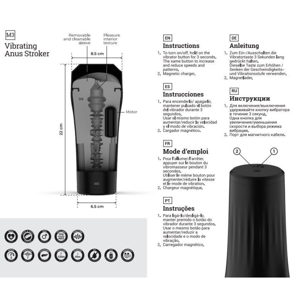 Virgite M3 Rechargeable Vibrating Butt Masturbator