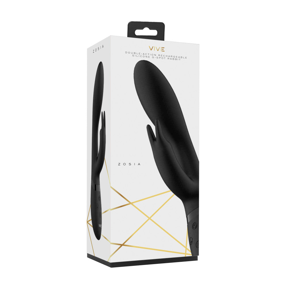 Vive Zosia Luxury Rechargeable Rabbit Vibrator Black