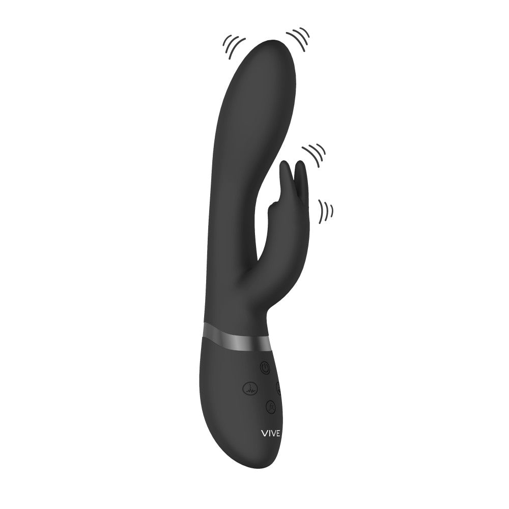 Vive Zosia Luxury Rechargeable Rabbit Vibrator Black