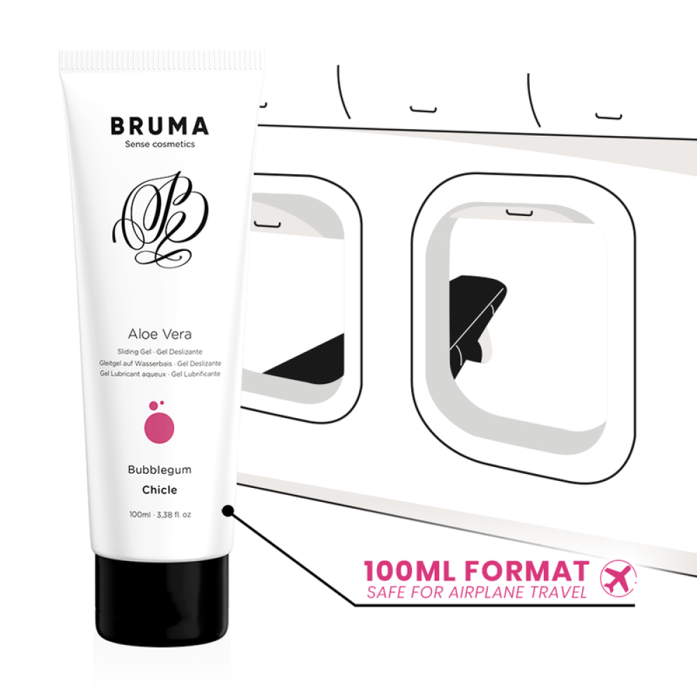 Water-based lubricant with Bubblegum Bruma Aloe Vera gum flavor 100 ml.