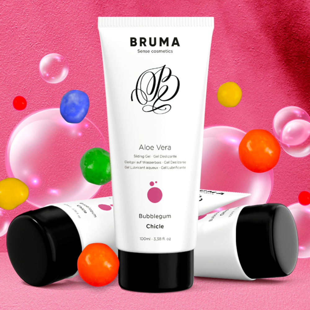 Water-based lubricant with Bubblegum Bruma Aloe Vera gum flavor 100 ml.