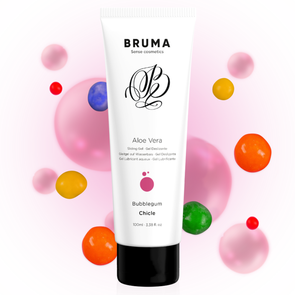 Water-based lubricant with Bubblegum Bruma Aloe Vera gum flavor 100 ml.