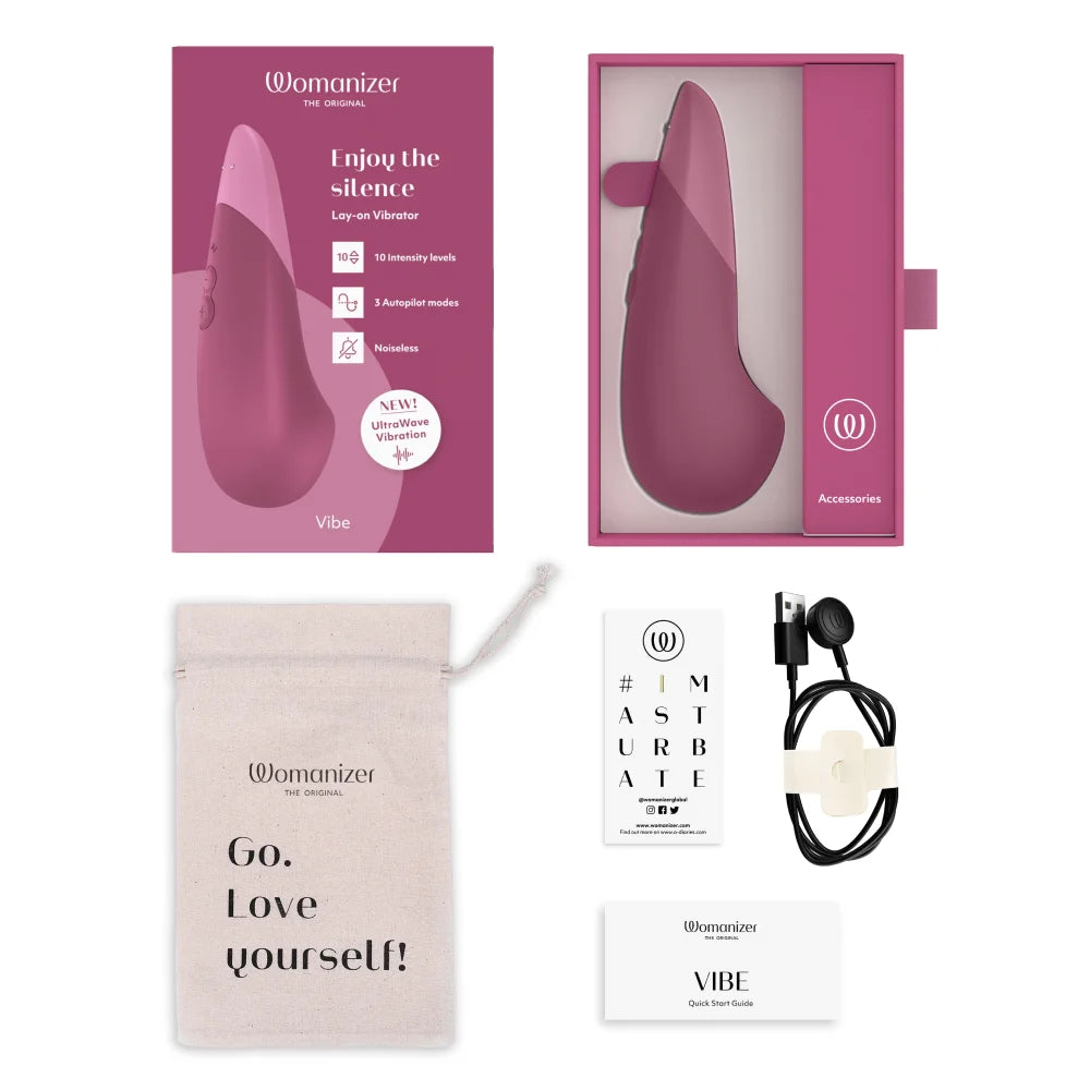 Womanizer Vibe Rechargeable Silicone Lay-On Vibrator