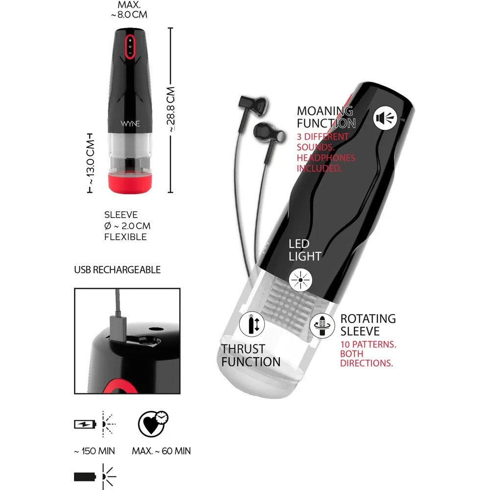 Wyne 05 Reciprocating Rotation Rechargeable Masturbator