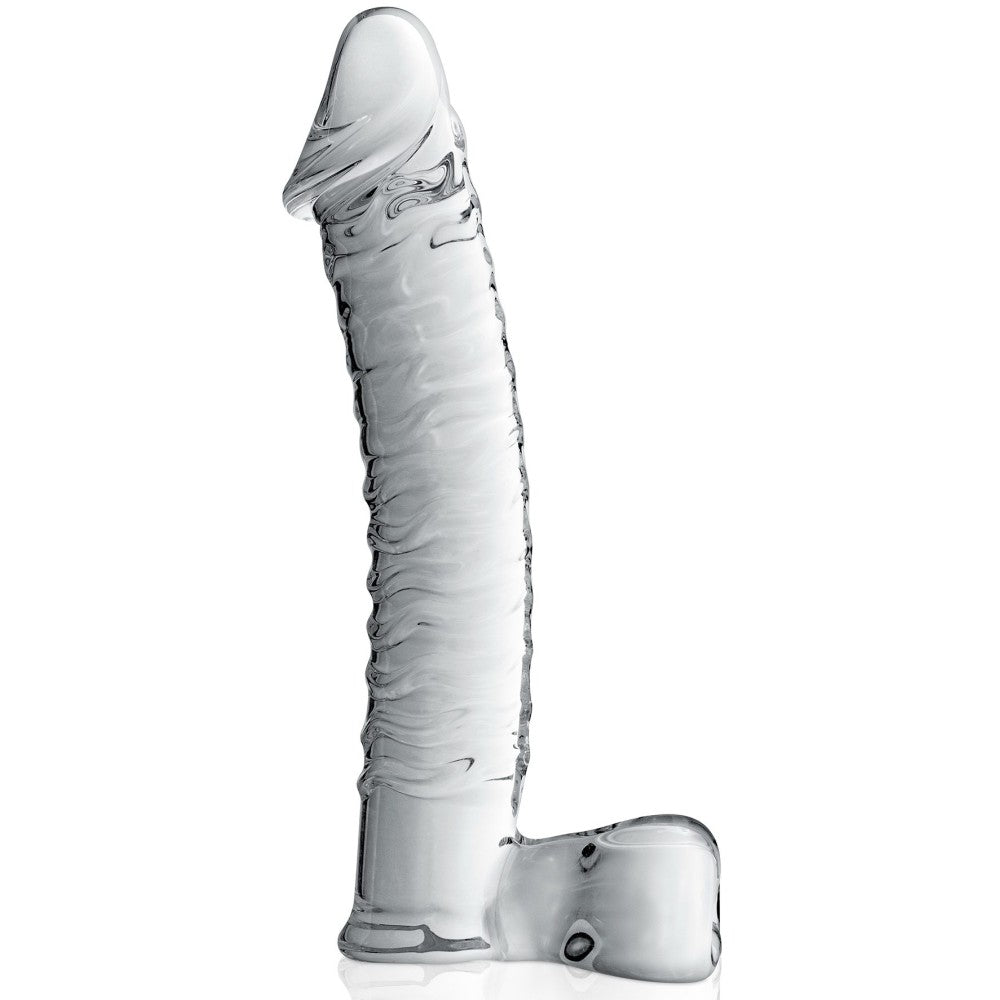 Glass Dildo with Testicles Glossy 15