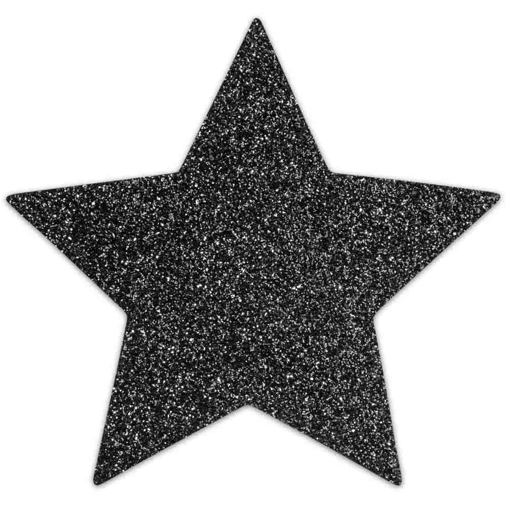 Flash Black Glitter Star Nipple Pasties